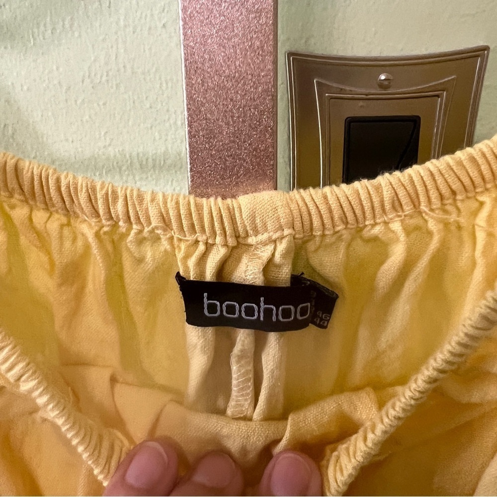 Boohoo Dress Maxi Dress tiered Yellow 14 - Picture 2 of 5